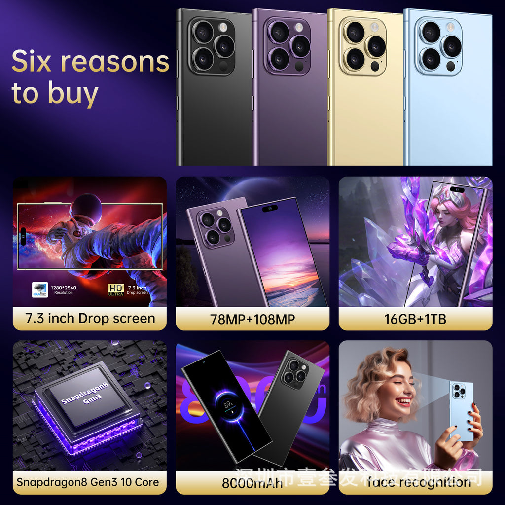 I16promax Smartphone with Pen  2+16 High-end7.3Inch Screen Android8.1Factory