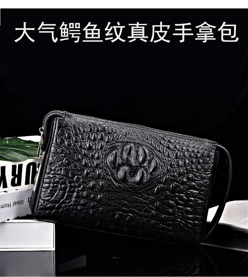 Wholesale New Men's Clutch Genuine Leather Men's Crocodile Pattern Clutch Men's Simple Anti-theft