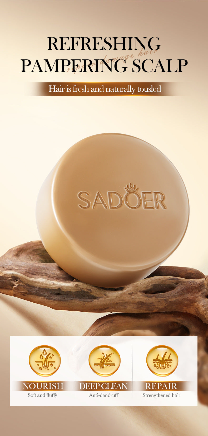 Batahana Hair Soap100g SADOER Deep Cleansing Hair Shampoo Cross-Border Foreign Trade Wholesale