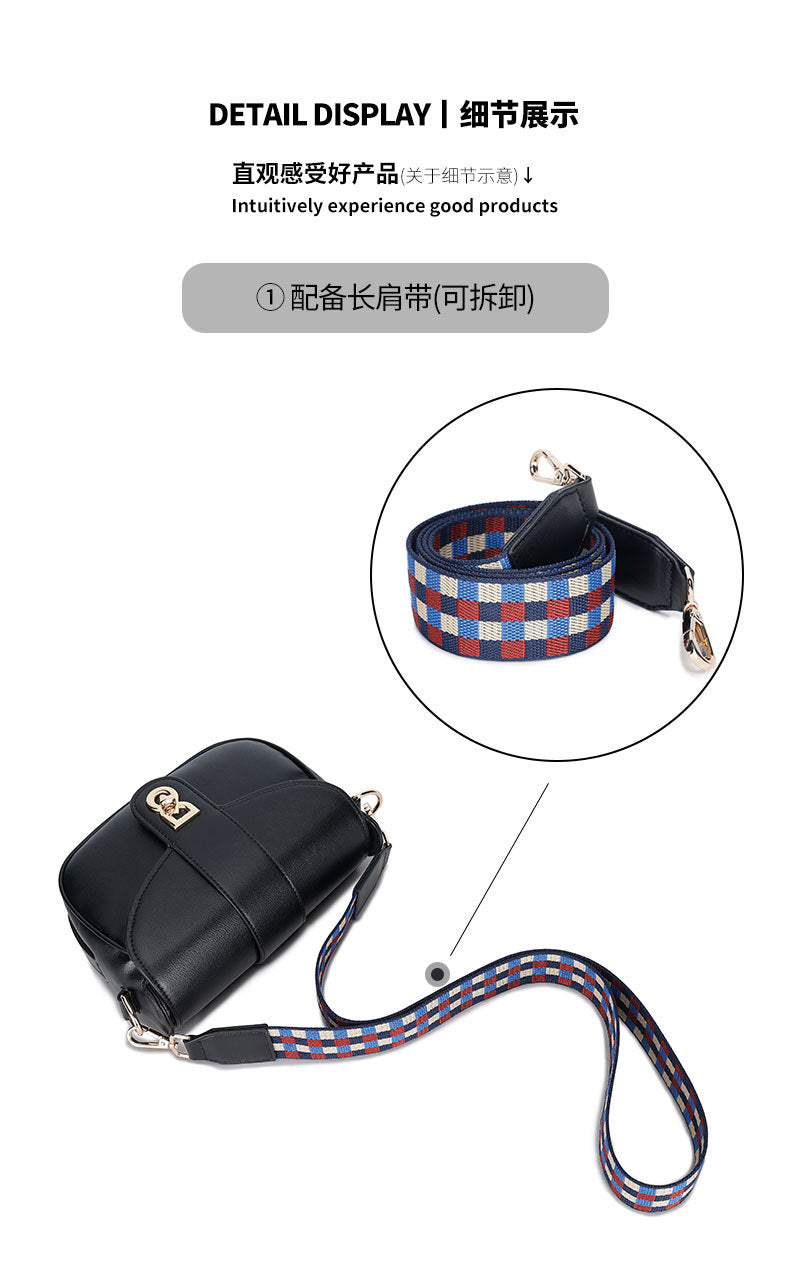 Original Design Niche Texture Saddle Bag with Webbing for Women, Versatile Fashionable Shoulder Bag, Casual Crossbody Bag for Daily Use