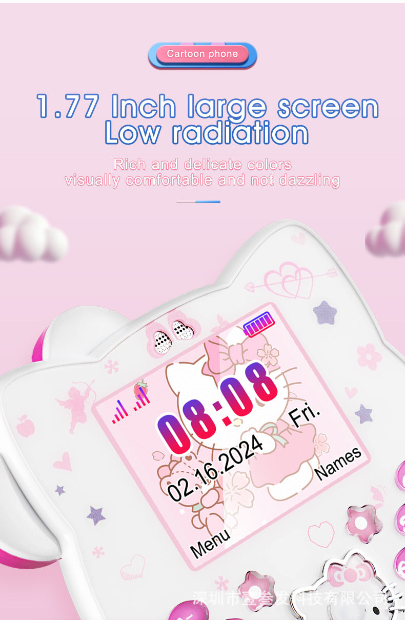 i168Mini Button Straight New Model Mini Hellokitty Small Phone Hot Sale Cartoon Cute