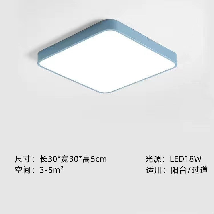 Home Living Room Lamp Rectangular Creative Macaron Ceiling Lamp Room Lamp Modern Simple Iron Art led Bedroom light