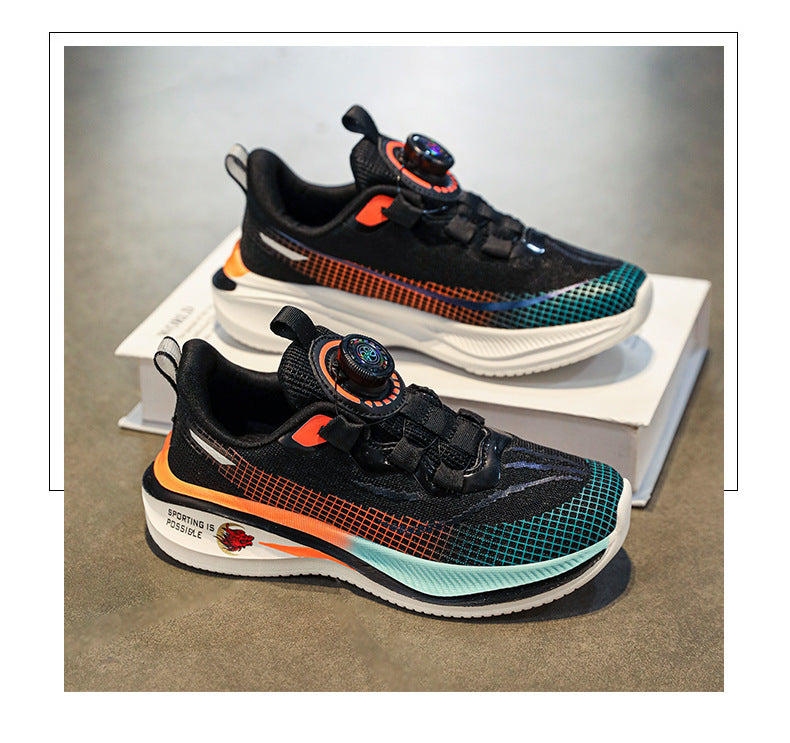 Boys and Girls Shoes Red Rabbit7Spring and Autumn Physical Training Sports Shoes Soft Sole Mesh Breathable Children's Running Shoes Lightweight Trendy