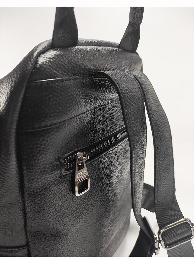 Anti-theft Backpack for Women Genuine Leather Travel Backpack with Fingerprint Unlock Versatile Casual Large Capacity Shoulder Bag