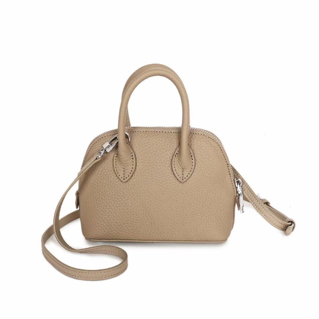 Shiling Mini Shell Bag Genuine Leather Simple Fashion Women's High-end Shoulder Crossbody Handbag mini Small Bag for Women