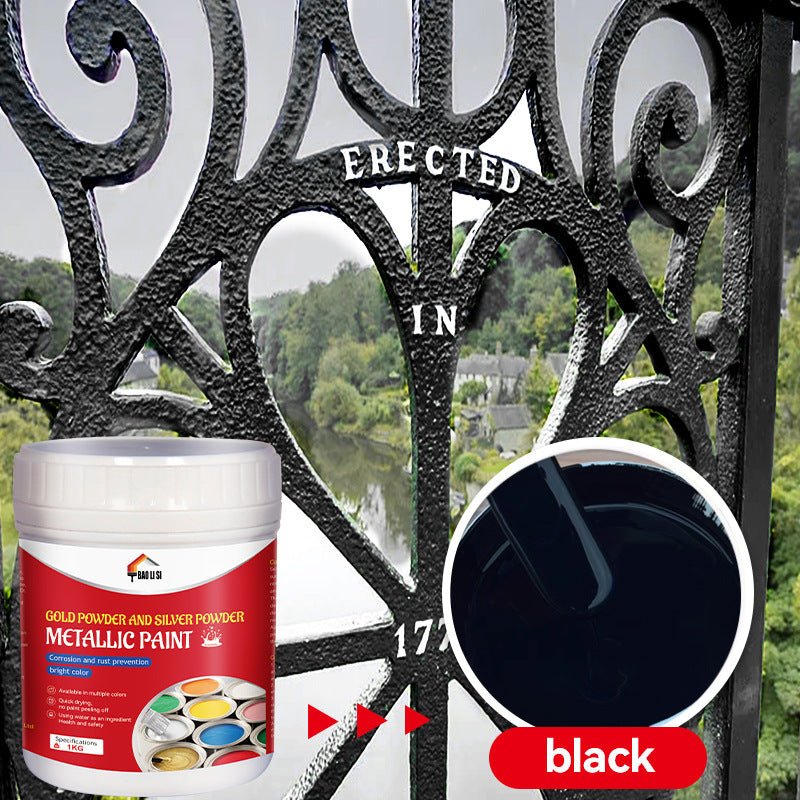 Gold and Silver Latex Paint baolisi Iron Art Steel Color Steel Tile Renovation Coating Anti-Rust Industrial Metal Paint
