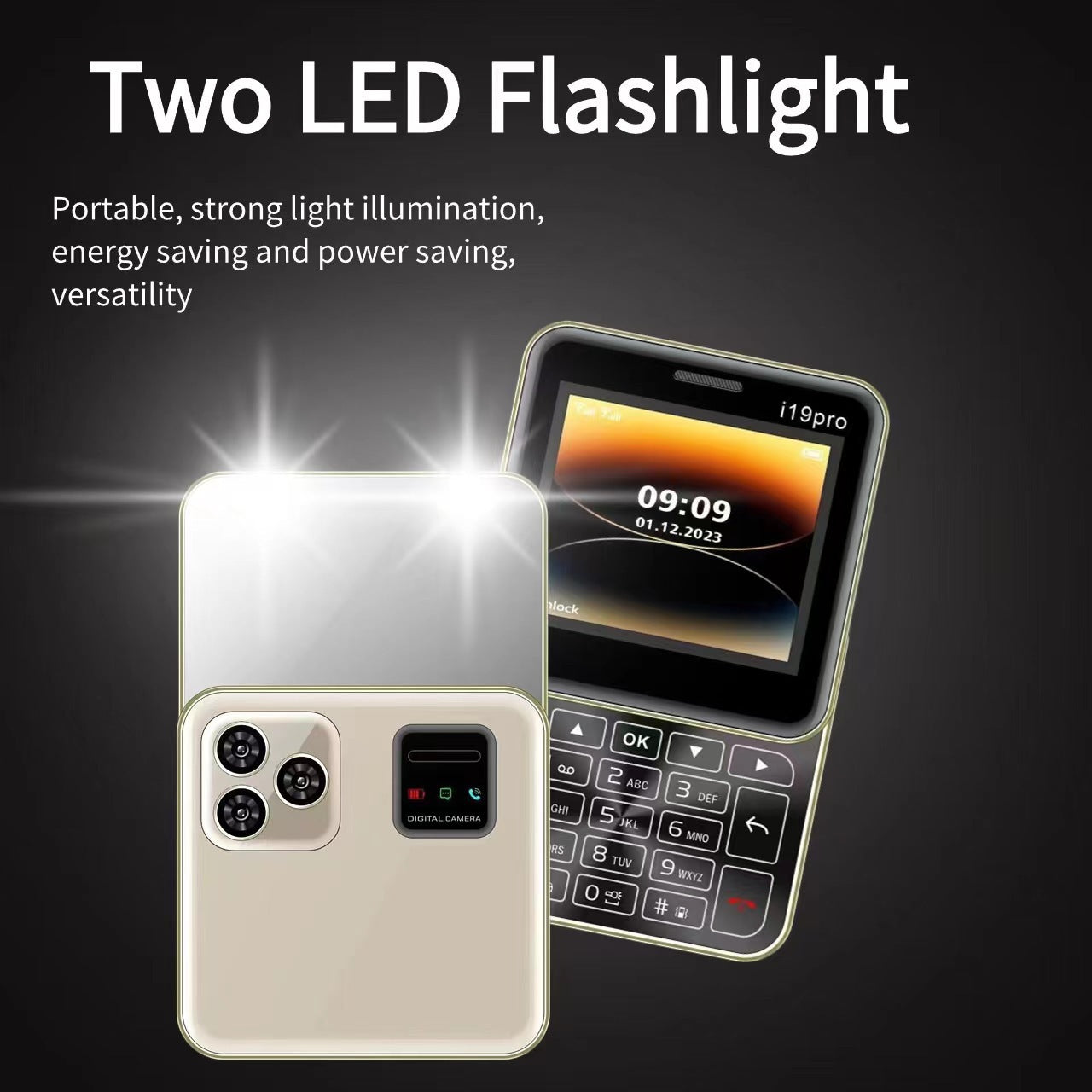 Mini Rotary Function button phonei19pro Rotate180Mini Phone