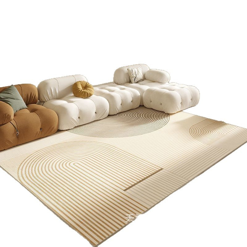 Living Room Carpet Cream Style Crystal Velvet Floor Mat Sofa Coffee Table Rug Bedroom Bedside Rug Manufacturer Can Label