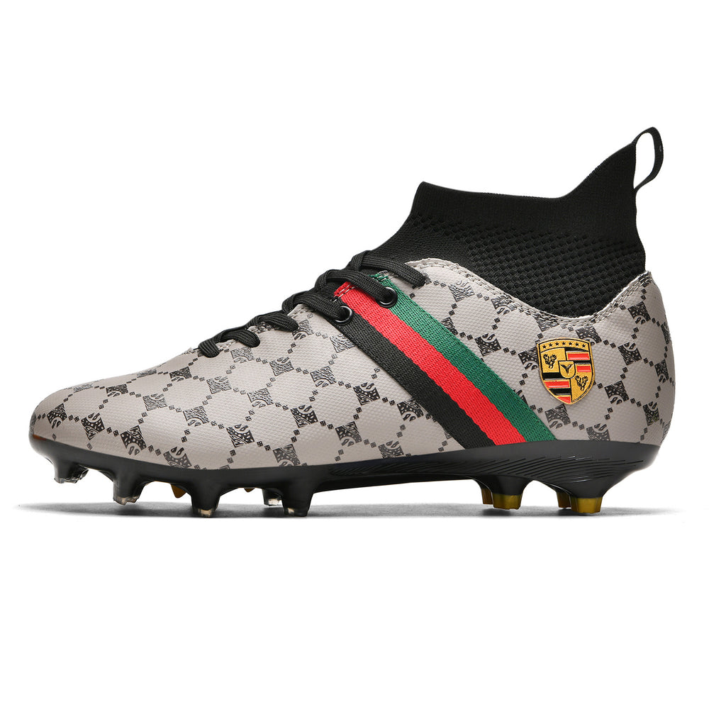 Hot-selling High-top Soccer Shoes tf Artificial Grass with Broken Nails AG Nail Leather Foot Men's and Women's Children's Youth Student Training Shoes