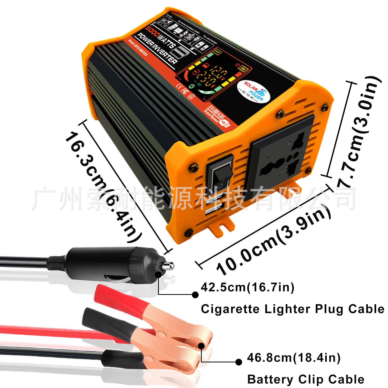 Vehicle Inverter500W 12V Turn110V/220V Intelligent Digital Display Double USB inverter Export