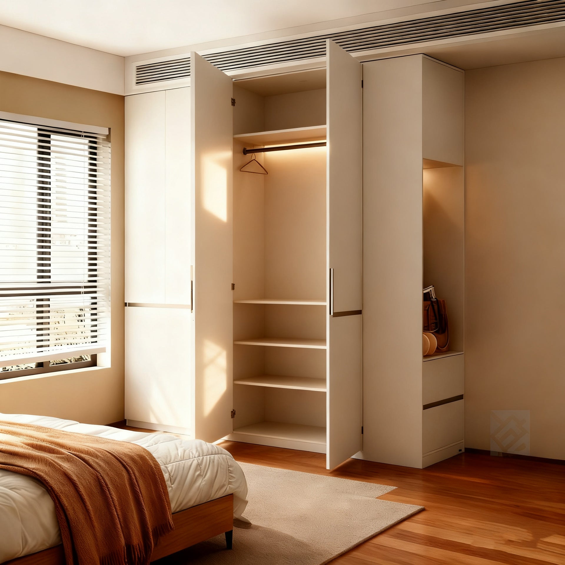 Whole House Custom Honeycomb Aluminum Alloy Wardrobe Large Capacity Home Bedroom Storage Integrated Closet Source Manufacturer