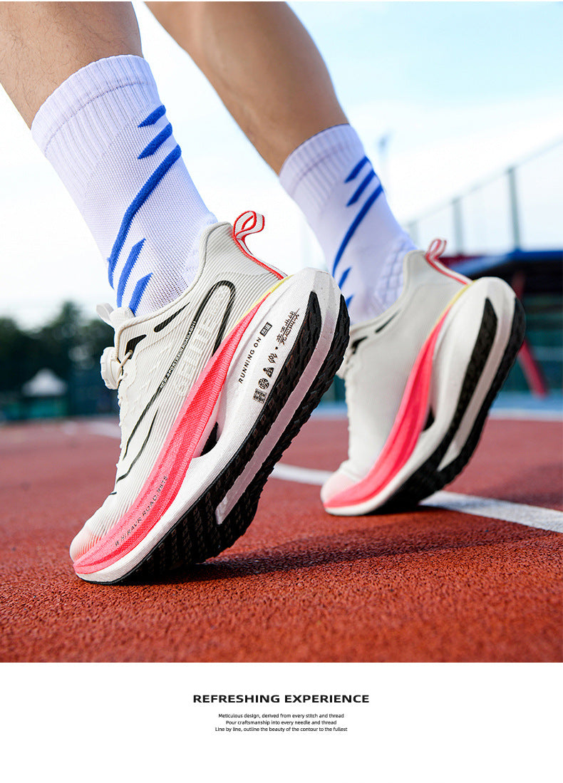 Feiteng6New Style Real Explosive Carbon Plate High Elastic Cushioning Running Shoes Luminous Casual fashion Couple Rotating Buckle Sneakers