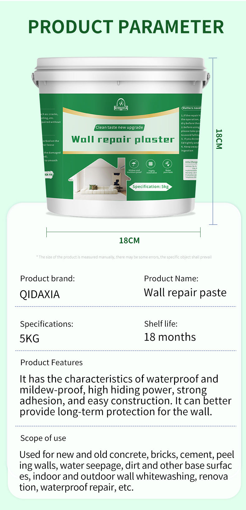 Wall Repair Paste Anti-Crack Peeling Gap Repair Paint Effective Anti-Mold Quick-Dry Restoration Wall Repair Paste Anti-Mold Durable