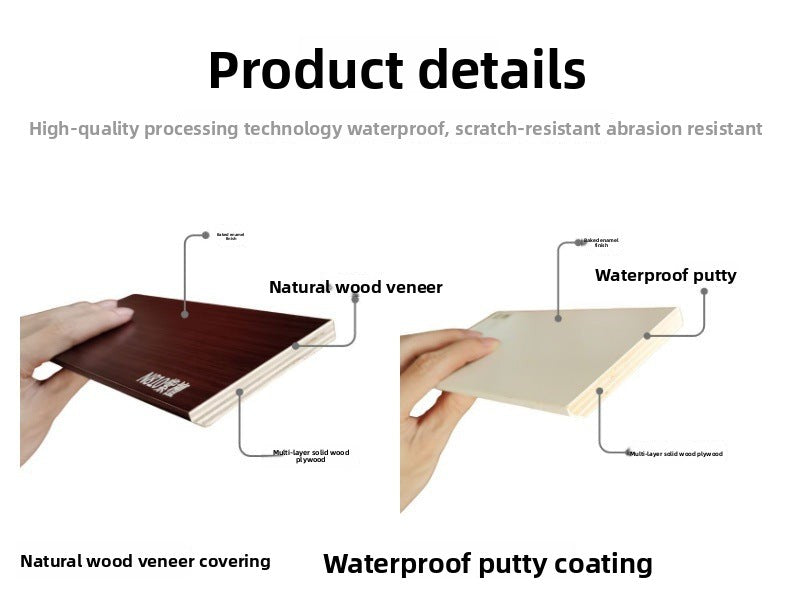 Manufacturer's in-stock solid wood composite skirting board covered with natural wood veneer and painted 10cm No-drill baseboard