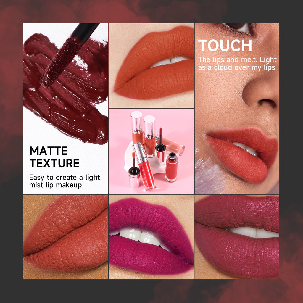 SHELOVES Waterproof Non-Stick Cup Lip Gloss Matte Velvet Liquid Lipstick Wholesale Factory