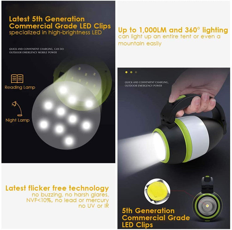 LED Camping Lamp Table Lamp3Combination1Flashlight USB Rechargeable Waterproof Camping Light Outdoor Tent Light Home Emergency Light