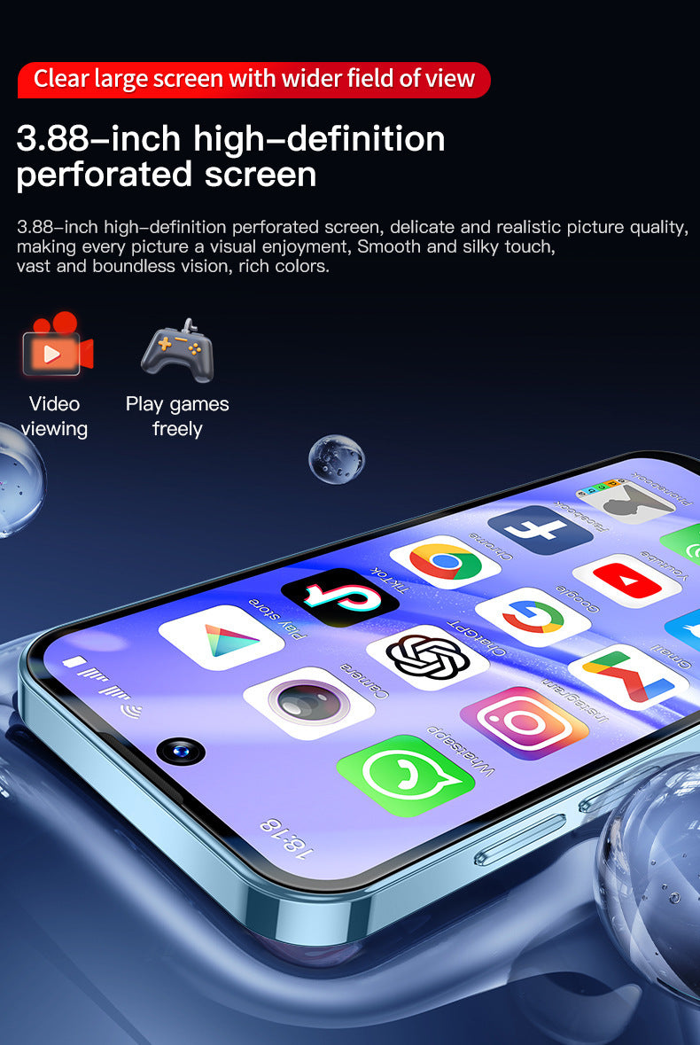 XS19pro Mini Phone Compact Quad-Core Perforated Screen3.88inch Android smartphone foreign language