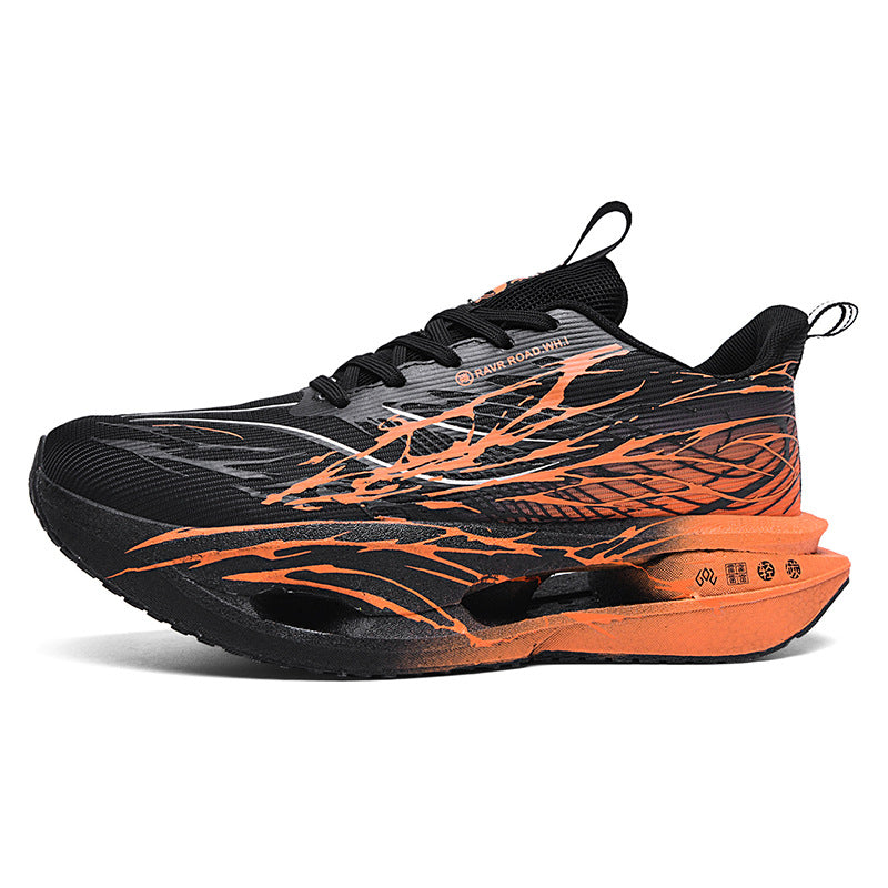 Autumn Winter New Double Mesh Thickened Parent-Child Fluorescent Fashion Casual Sports Shoes Really Soft Bottom Carbon Plate Lightweight Running Shoes