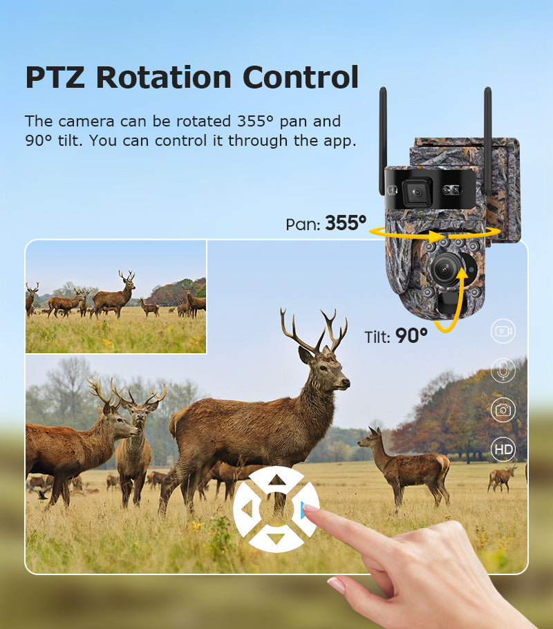 Specially designed for the new bush camouflage pattern4G Solar-powered Camera6MP Hd202x Zoom Surveillance Camera