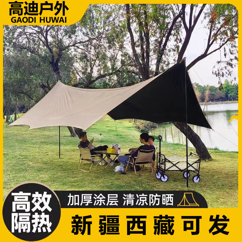 Camping Vinyl Canopy Tent Outdoor Butterfly Large Tarp Camping Gear Rainproof Sunshade Shelter