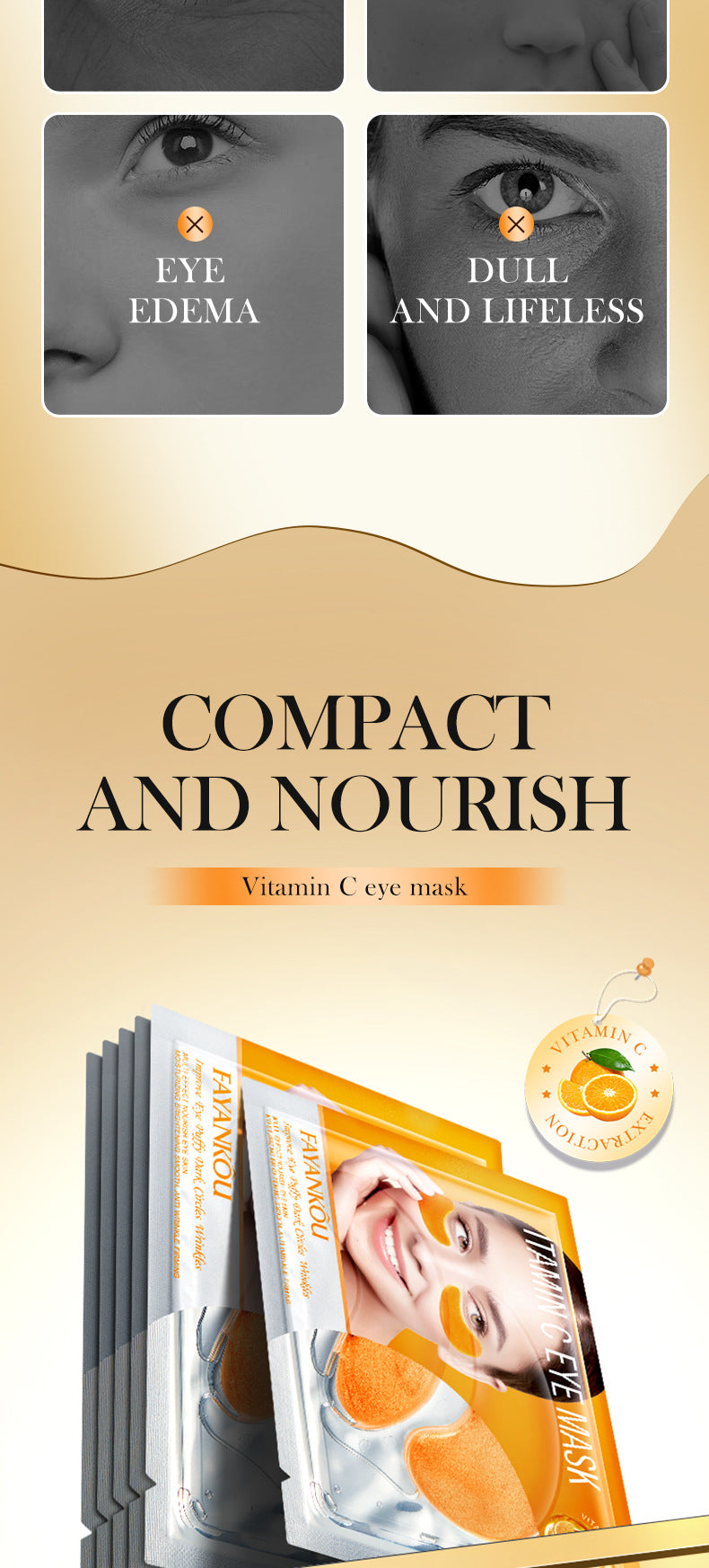 Eye Mask7.9g FAYANKOU24K Golden Aloe Vera Hydrating Nourishing Eye Mask Cross-Border Wholesale