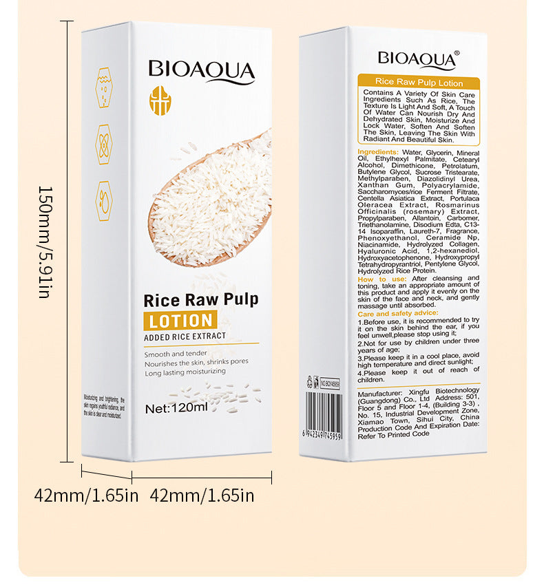 Full English Rice Skincare Set BIOAOUA Rice Puree Series Six-Piece Set Box  Wholesale
