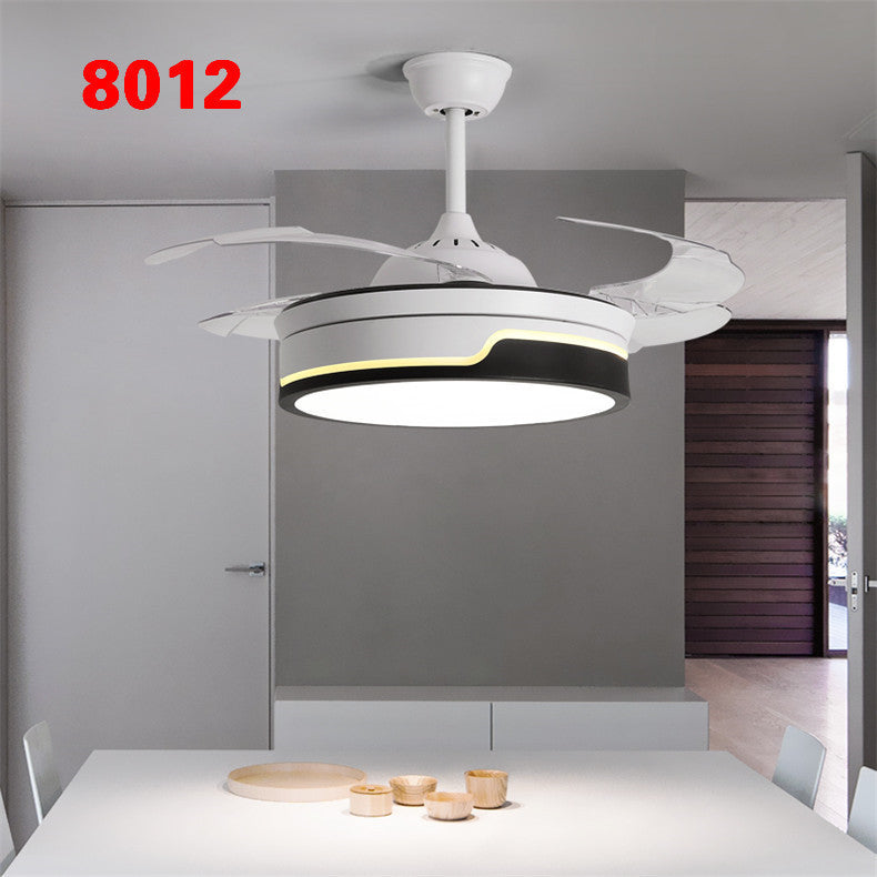 Invisible Fan Light Remote Control led Fan Chandelier Home Electric Fan Lamp scandinavian Iron Restaurant Lamp Crystal Ceiling Fan Lamp