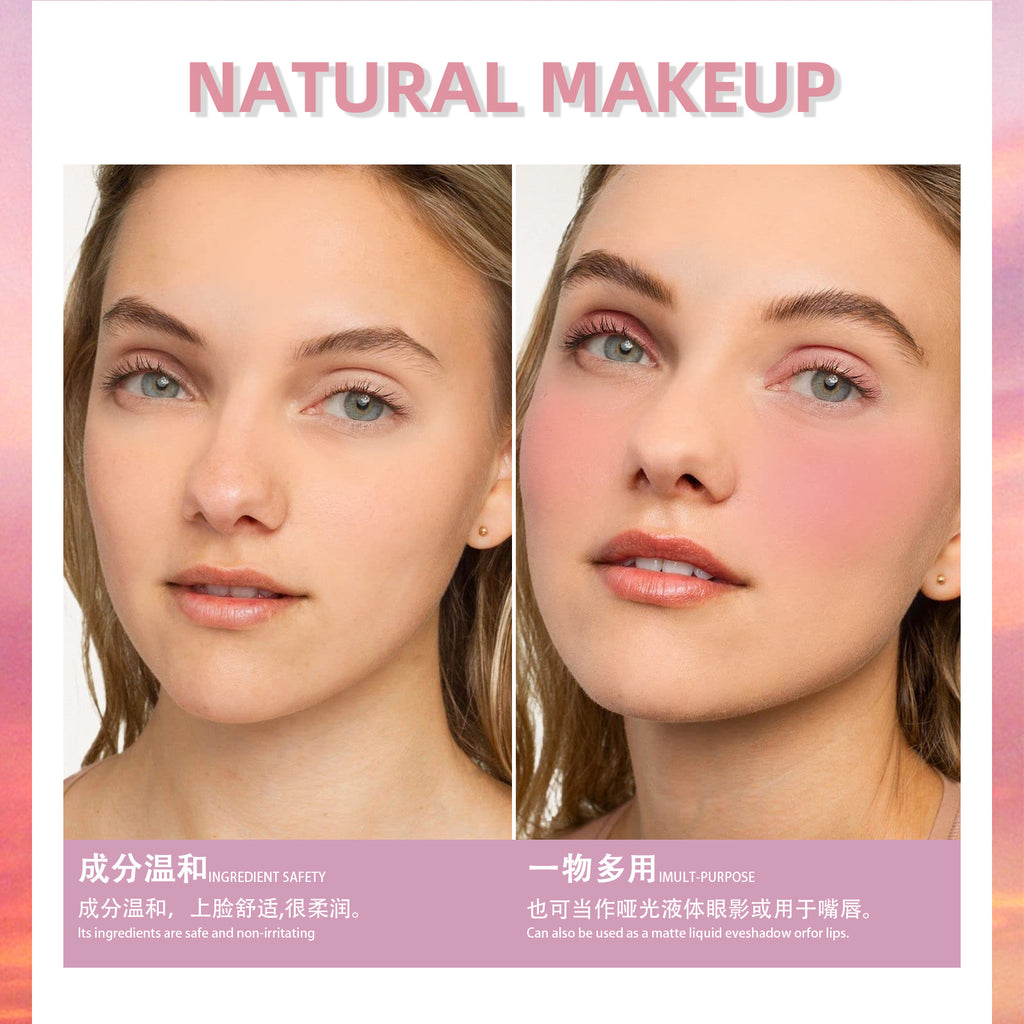 Makeup sheloves Liquid Blush Multi-Color Matte Sunburn Long-Lasting Easy to Apply Lip and Cheek Multi-Use Blush Cream