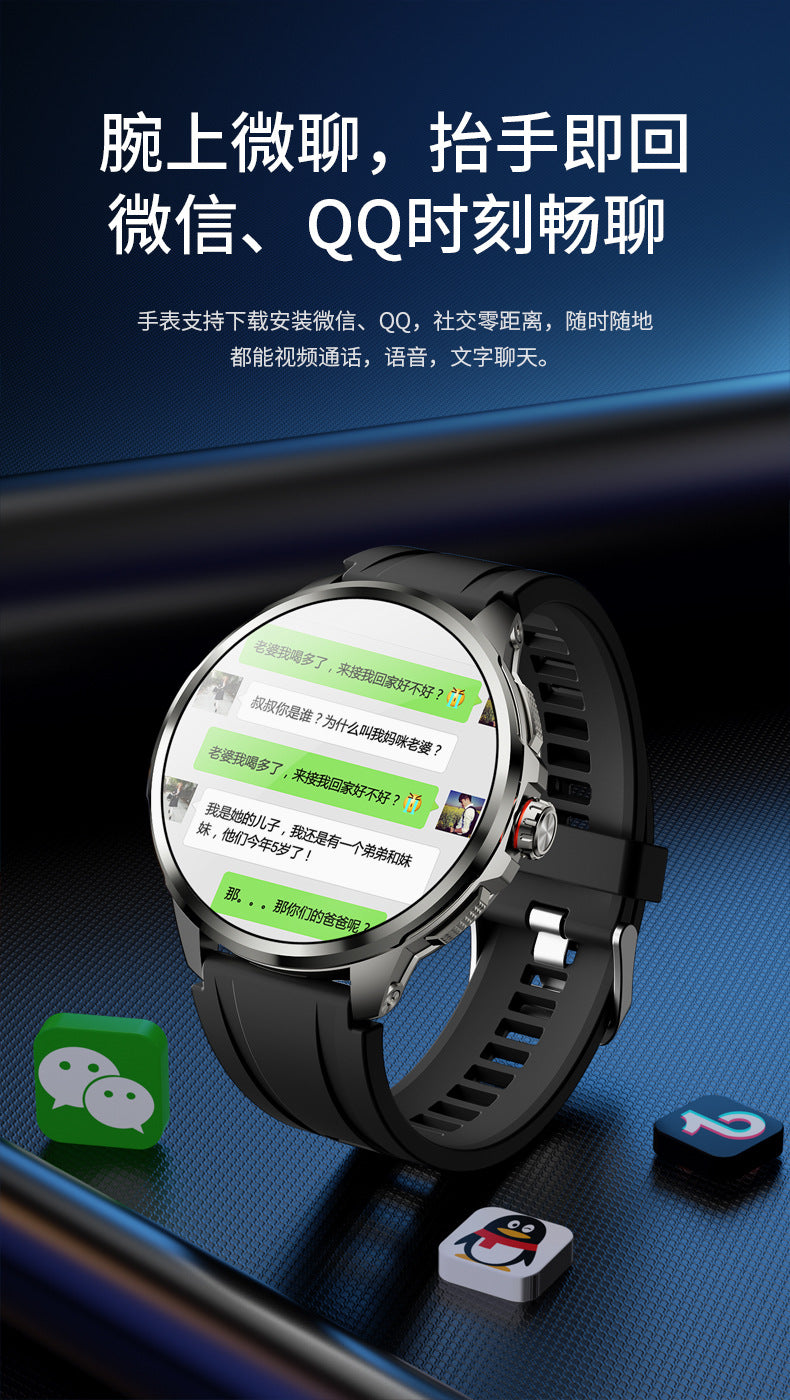 H99Round Screen Card Slot Phone Watch 1.951-inch rotating camera for taking photos with heart rate and blood pressure dual system NFC