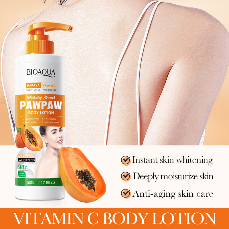 Papaya Vitamin C Whitening Body Lotion BIOAOUA Brightening Body Lotion Cross-Border Wholesale