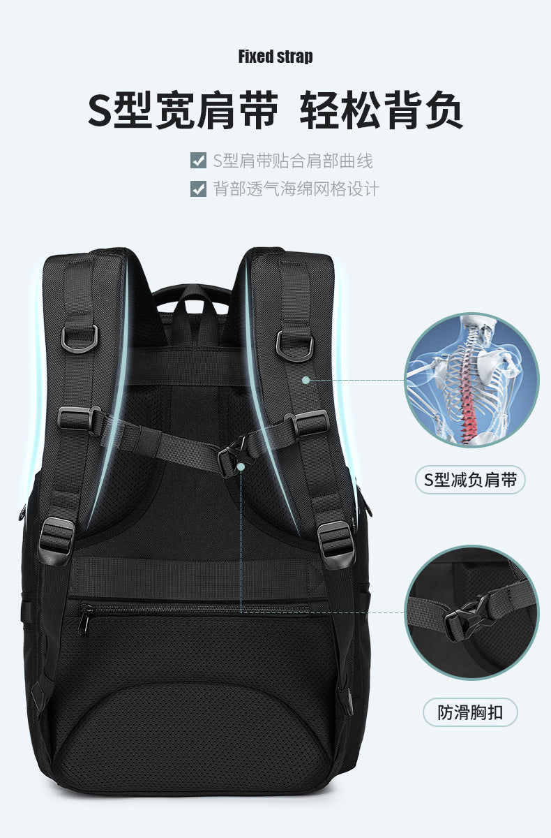 OZUKO Business Backpack Men's Computer Backpack Waterproof Large Capacity Commuting Simple High-end School Bag