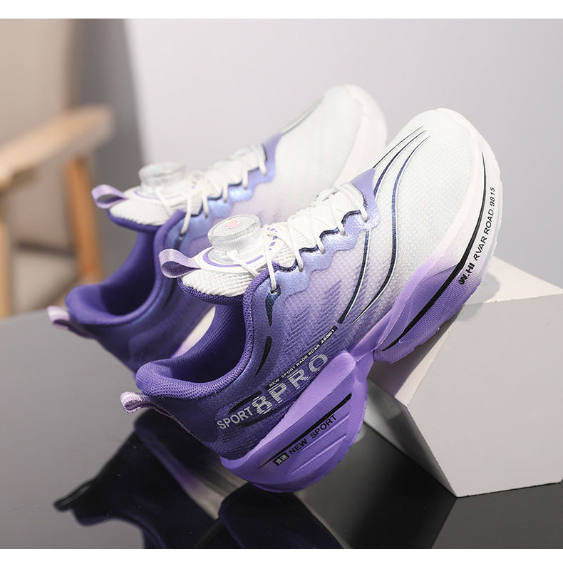 Red Rabbit8pro Rotating Button Children's Shoes Lightweight Shock Absorption Rebound Non-Slip Running Shoes Boys and Girls Students Physical Test Sports Shoes