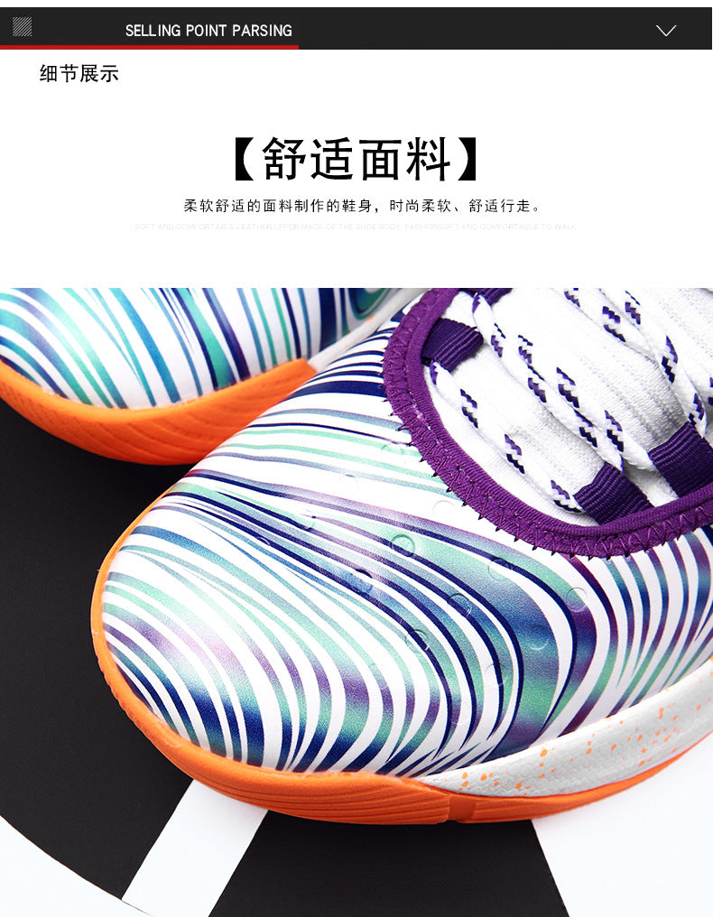 2025New Youth Support Shock Absorption Wear-Resistant Non-Slip Sports Shoes Men's fashion Soft and plaid Basketball Shoes