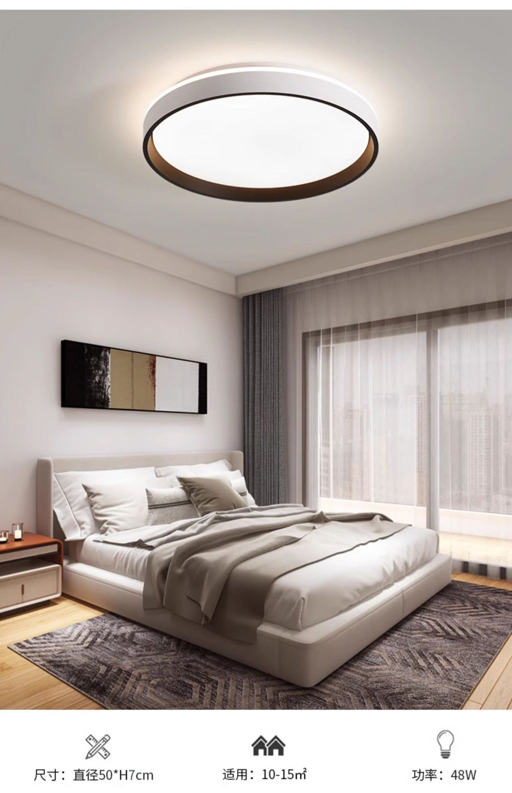 Zhongshan Lighting Full Spectrum Bedroom Lamp led Ceiling Lamp Nordic Modern Simple Room Smart Eye Protection Master Bedroom Lamp