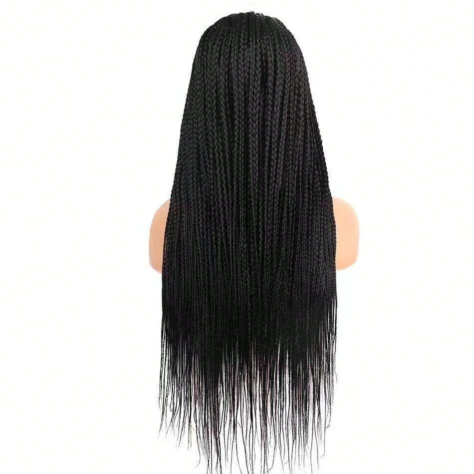 Foreign Trade Cross-Border European American African Wig for Women Full Hand-Woven Lace Three-Strand Braid Long Straight Hair Wig briad wig