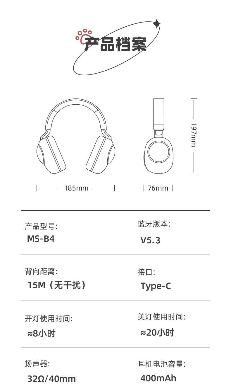 Head-mounted Bluetooth Wireless Earphones Cute Cartoon Cat Full Ear Long Battery Life Support Customization Noise Reduction Cat Ear