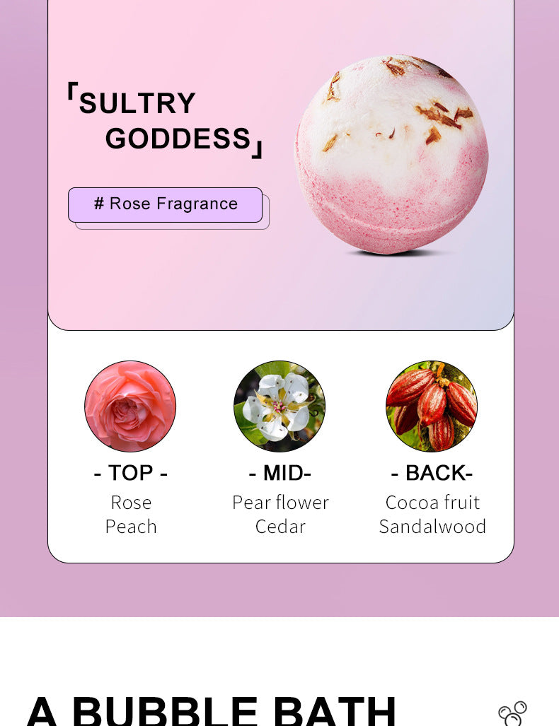 Full English Dried Flower Explosive Bath Salt Ball100gSADOER Clean Fragrance Bath Ball  Wholesale