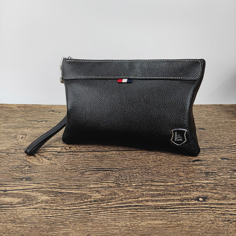 Genuine Leather Clutch Bag with Password Lock, Business Handbag, Casual Large Capacity Pure Top Layer Cowhide Men's Clutch
