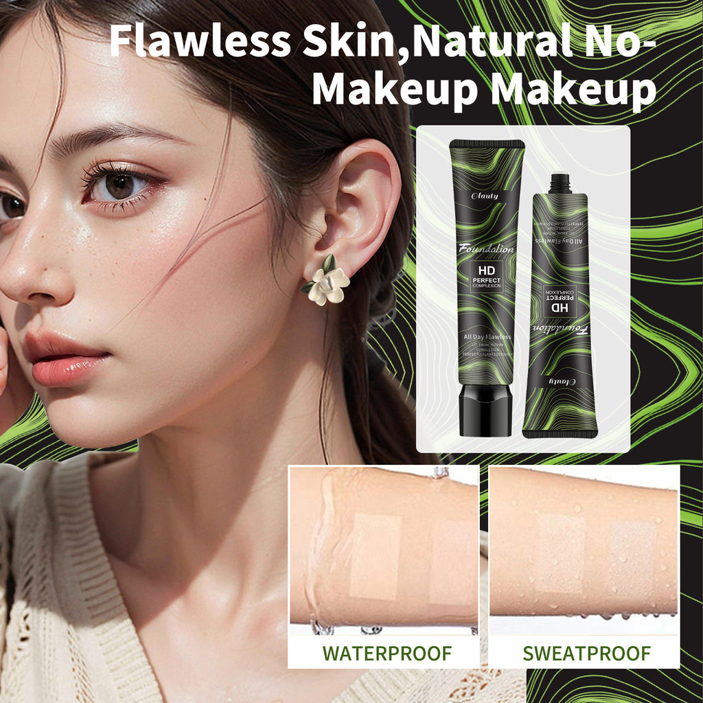 Olauty Liquid foundation waterproof sweatproof moisturizing non-cakey concealer even skin tone natural look makeup