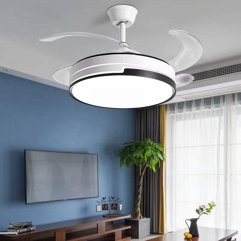Invisible Fan Light for Home Bedroom Living Room Silent Variable Frequency Electric Fan Light Modern Simple Dining Room Ceiling Fan Light Wholesale