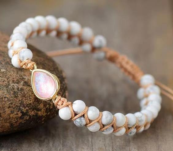 Amethyst Bracelet Men's Volcanic Stone Long Blue Point Bracelet Pyrite White Pine Braided Bracelet