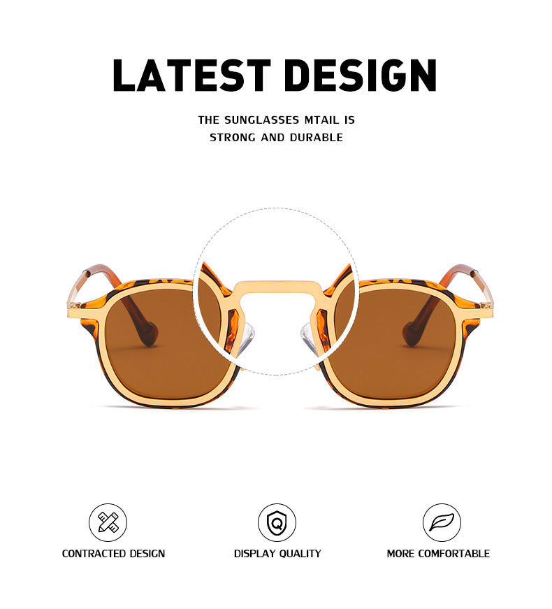 New Fashion Small Frame Sunglasses for Men, European and American Classic Retro Sunglasses, Steampunk Trendy High-End Glasses for Women