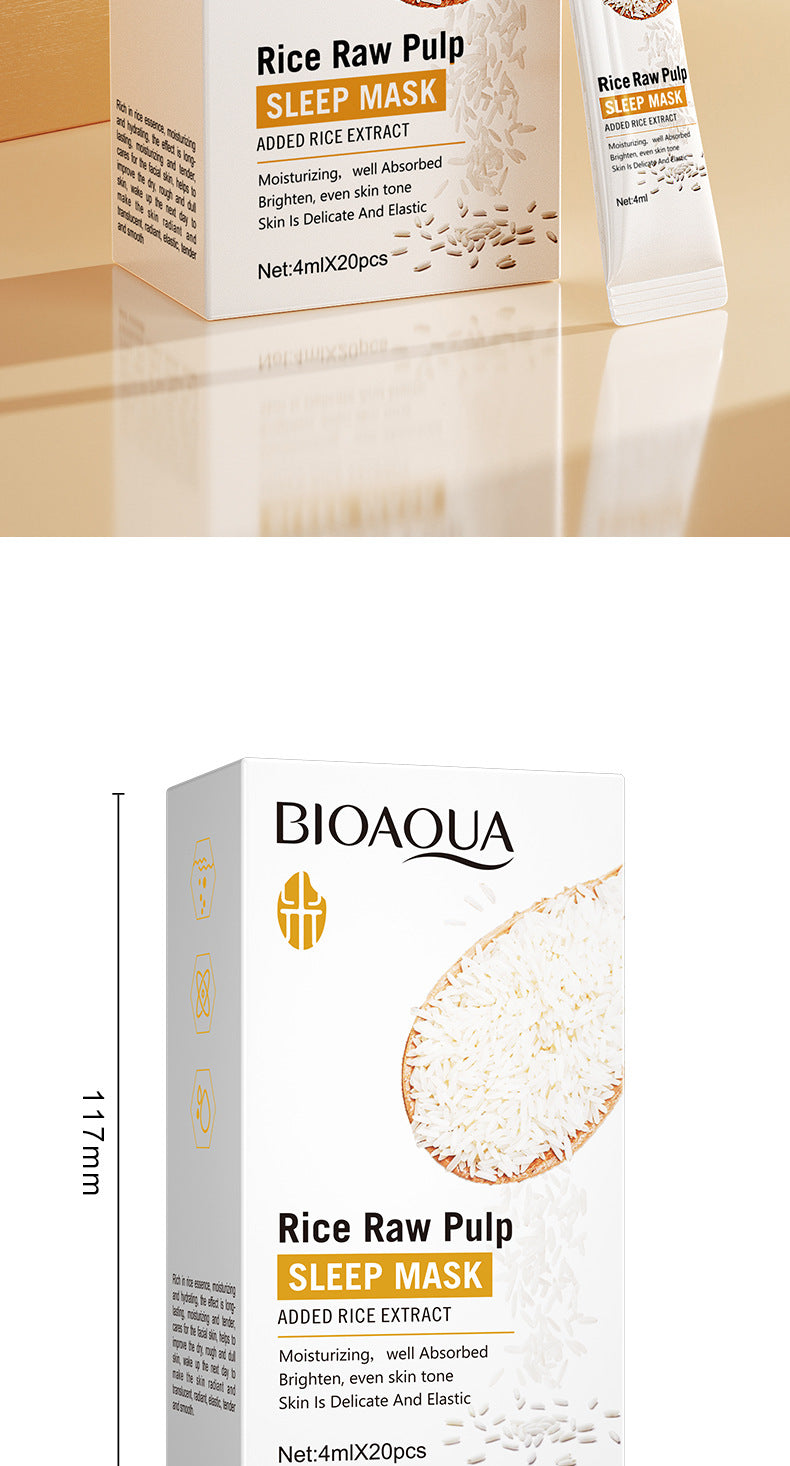 Full English Sleep Mask BIOAOUA Rice No-Wash Apply-Off Good Night Freeze Mask Boxed  Foreign Trade Wholesale