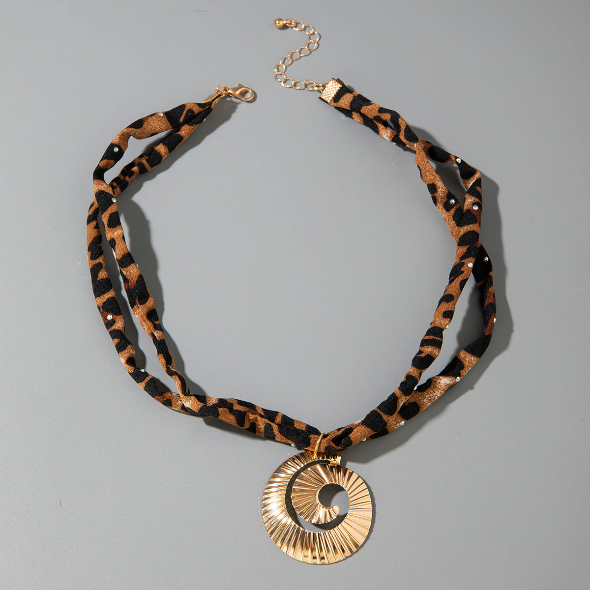 European and American Style Ocean-themed Cross Conch Starfish Pendant Leopard Print Exaggerated Necklace Collarbone Chain Jewelry