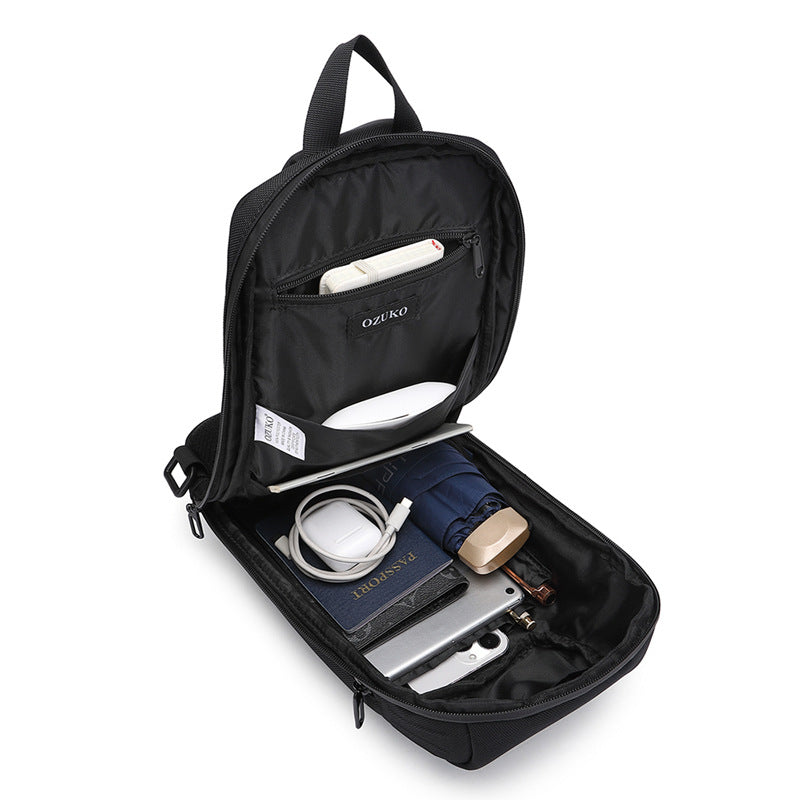 ozuko New Men's Chest Bag Casual Versatile Crossbody Bag Waterproof Anti-theft Men's Bag Crossbody Bag High-end Feel