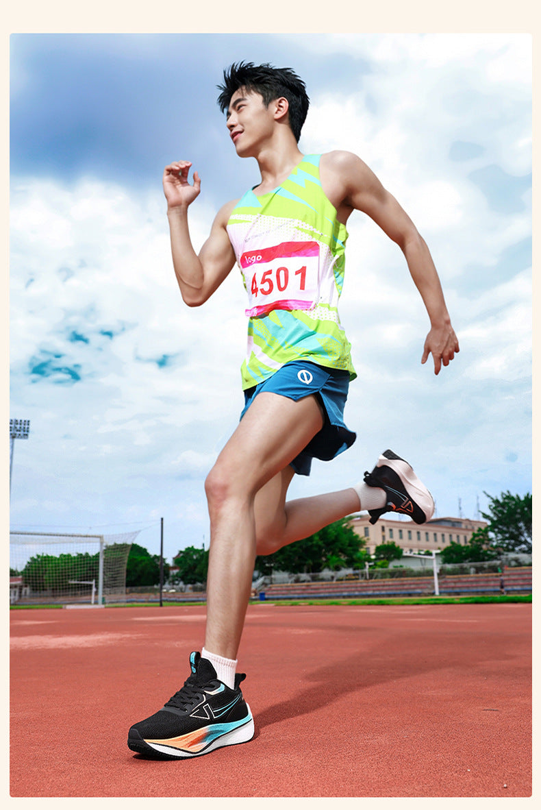 Mesh Men's Shoes New Thick-Soled Breathable Trendy Running Shoes Lightweight Shock-Absorbing Non-Slip Running Travel Shoes Casual Sports Shoes