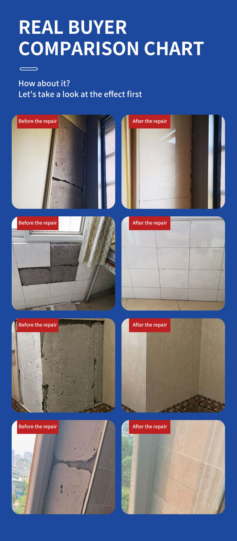 Tile Adhesive Cement Repair Floor Tile Hollow Drum Penetration Bonding Repair Wall Tile Falling Back Adhesive Strong Bonding Agent