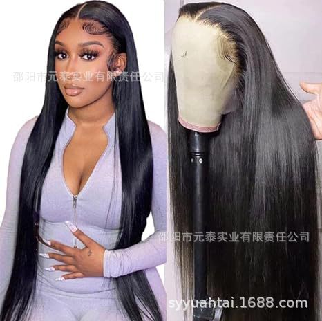 13x4 Lace Front Wigs Long Straight  Black Synthetic Wigs