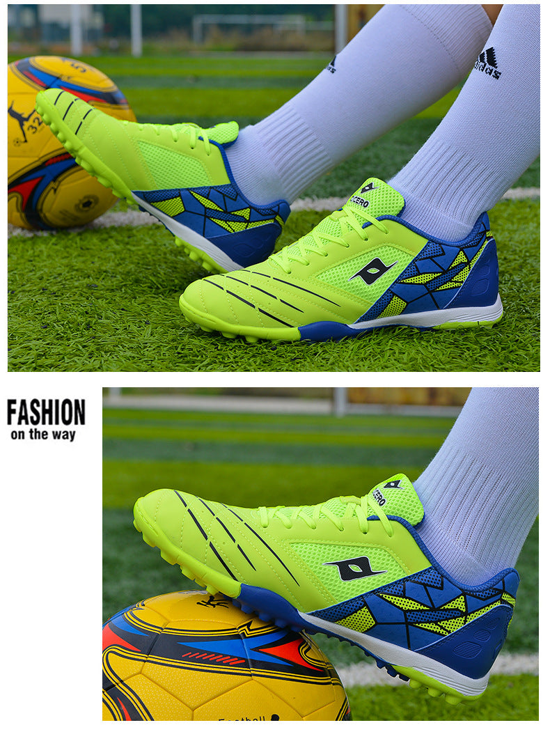 Men's Soccer Shoes TF Velcro Magic Tape Children's Sports Shoes for Primary and Secondary School Students and Teenagers for Sports Competitions and Training