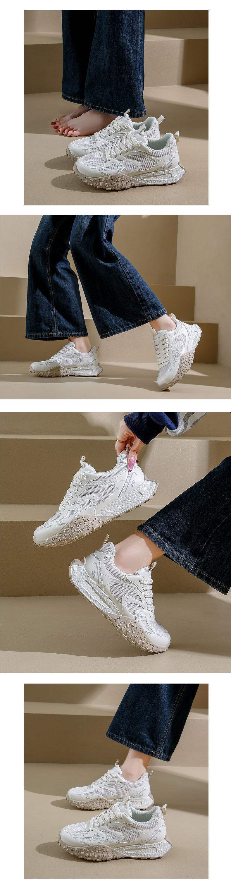 German Training Shoes Women's Shoes2025Spring New Casual Sports Running Shoes Lightweight Forrest Gump Shoes Versatile White Sneakers Mesh Shoes